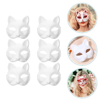 6 kom Kostime za Косплея Mačja Maska za Lice Maske Bijelo Dekor Gredica za Diy DIY Maske Proizvodnja Miss