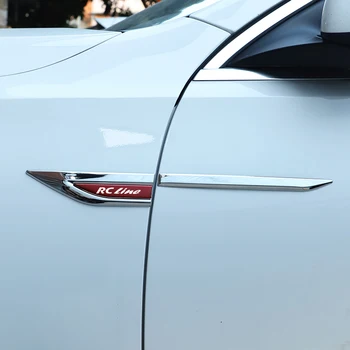 2 kom./compl., Naljepnica na krilo automobila od nehrđajućeg čelika, naljepnice, Amblem model automobila, Pribor za ukrašavanje eksterijera Peugeot rc sw rcline