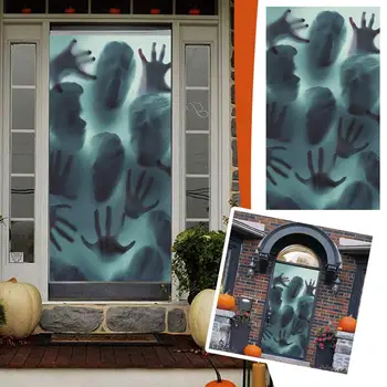 2023 Halloween Teror Ukras Staklo Prozora Naljepnica PVC Prozor College Samoljepljive Naljepnice Za Ruke Teror Krvave Progone Q3a5