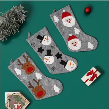 1PC Božićne čarape Poklon Čarape Ukras za Božićno drvce Poklon paketa za Božićne Dekoracije za dom Viseće predmete Vreće Djeda Mraza