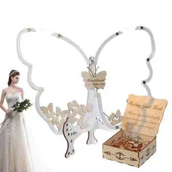 Vjenčanje knjiga Gostiju, Kutija za poruke za goste, Svadba tuš, Vjenčanje knjiga Gostiju, Vjenčanje dekoracije u obliku leptira za primanje gostiju