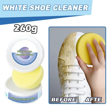 Čišćenje krema za bijele cipele Višenamjenski čistač s krpicom za uklanjanje mrlja Čišćenje Pasta za njegu sportske obuće