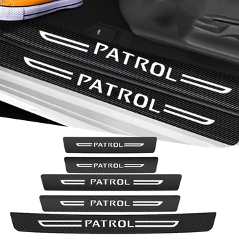 Obloge na pedale na vrata automobila od karbonskih vlakana za logo Nissan Patrol, prag, Prag, Zaštitne naljepnice na stražnji branik prtljažnika