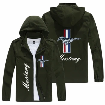 2023 Proljeće-jesen muška jakna s kapuljačom s logom MUSTANG, popularni print, casual moda slobodna jakna райдера, muška ulica kapu