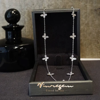 Vinregem Butterfly Lab, Сапфировые dragulji, Fin ogrlice za žene, pjenušava svadbeni nakit od 925 sterling srebra, Besplatna dostava