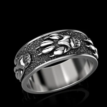 Prsten s волчьими šape u stilu punk za žene i muškarce, Starinski srebrna boja, prsten sa medvjedast pandža, dar u obliku životinja, nakit za godišnjicu, prodaja na veliko