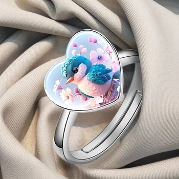 Modni kreativna prsten sa životinjskim uzorkom u obliku srca, poklon za godišnjicu zurke