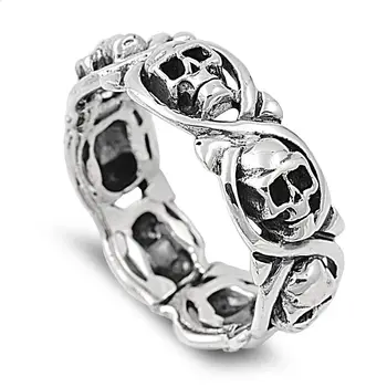 Najvažnija distribuira prsten s lubanjom na Noć vještica na europskom i američkom stilu, kreativna prsten s lubanjom u retro stilu