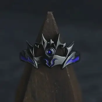 Tamno crni prsten s krunom Kralja Demona iz Anime za muškarce, nakit i pribor high-end brand Y2k, nove tehnologije 2023, pogodan parovi