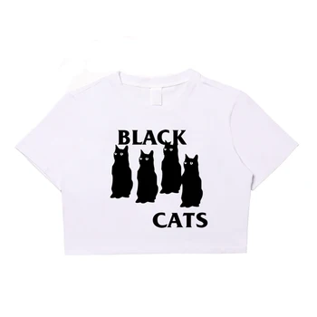 Oblikovana modni Кавайные majice s po cijeloj površini mačka, Эстетичная ulica odjeća Y2k, Svakodnevni univerzalna ženska t-shirt u japanskom stilu Grunge, dječje t-shirt u stilu Харадзюку
