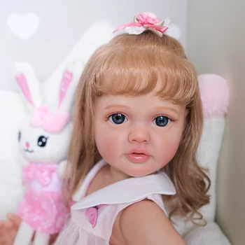 55 CM Reborn Baby Doll Silikonska lutka-реборн za cijelo tijelo, Realan dijete Ručni rad, 3D koža, višeslojne slike s vidljivim venama