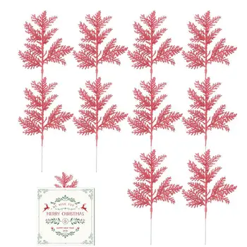 Božićni Sjajni Listovi Umjetni Grane Borova Lažni Listovi Stabljike Božićno Drvce Dekoracija Stola Središnji Ukrasni Elementi