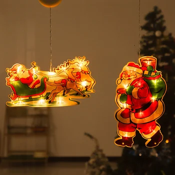 Božićni viseće svjetiljke na присосках, ukrasni privjesak na baterije za vitrine Trgovački centar Božić